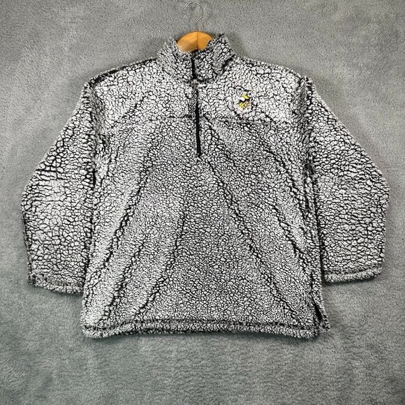 NFL Minnesota Vikings Sherpa Quarter-Zip Pullover Jacket Women's Gray - Picture 1 of 12